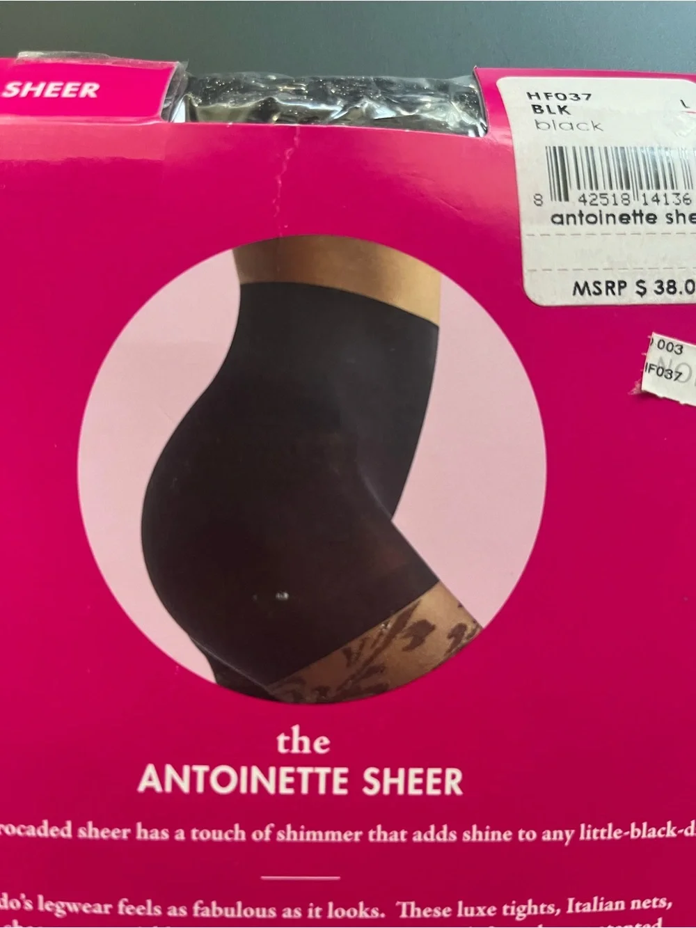 NIP Commando Antoinette Sheer Black Stockings Large